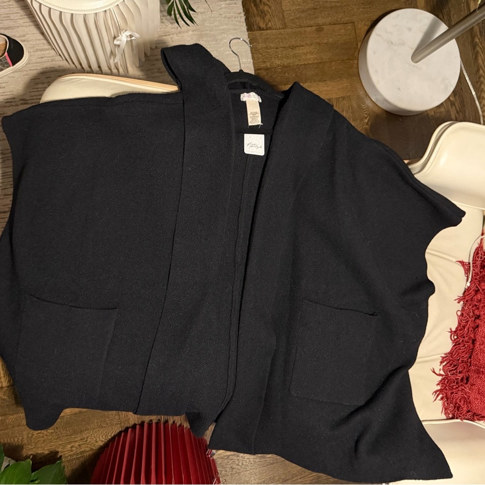 Free People Black Hooded Cape Jacket - Picture 5 of 5